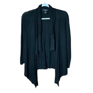 White House Black Market Open Front Draped Black Cardigan Women's Size XS